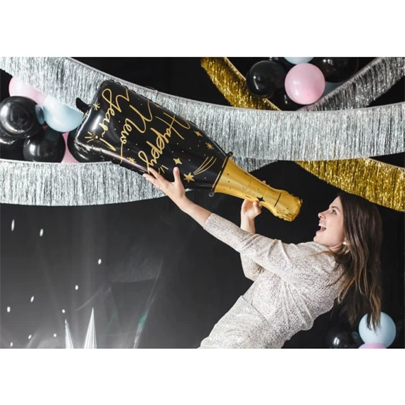 Fólia lufi üveg boldog új évet 39,5x98 cm mix