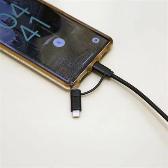 Fonott lightning és USB-C kábel, 2 in 1