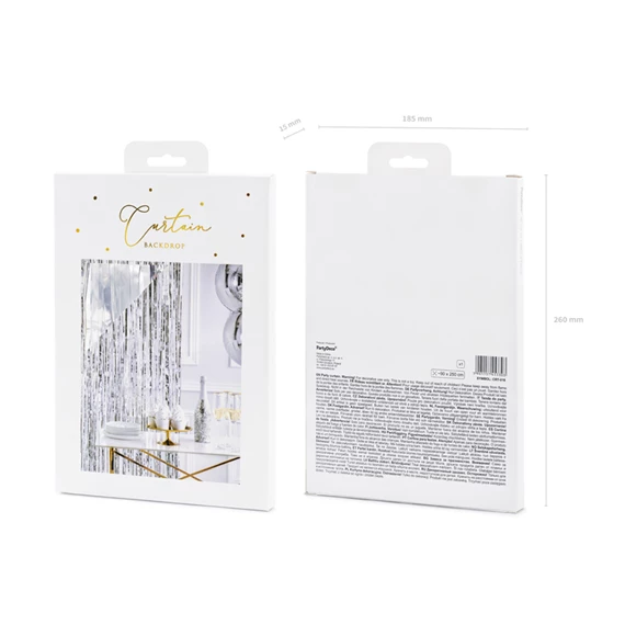 Függöny party ezüst 90 x 250 cm