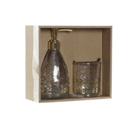 Fürdőszobai szett leveles 9x9x18 cm S/2