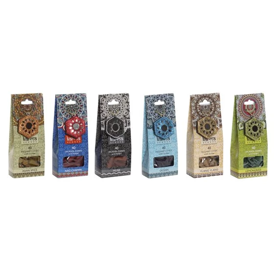 Füstölőkúp tartó szett 6x4x16 cm 6 féle S/6