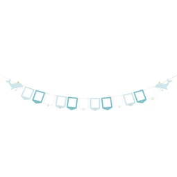 Girland 10,5x15cm-es képkeretekkel papír 2,5 m fehér, kék