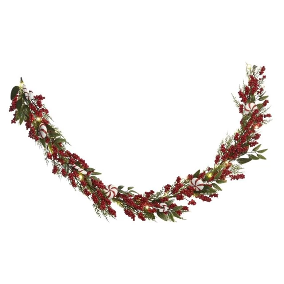 Girland bogyós, 35 LED-es 15x15x180 cm