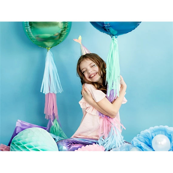 Girland bojtokkal, mix, 30 cm x 1,5 m