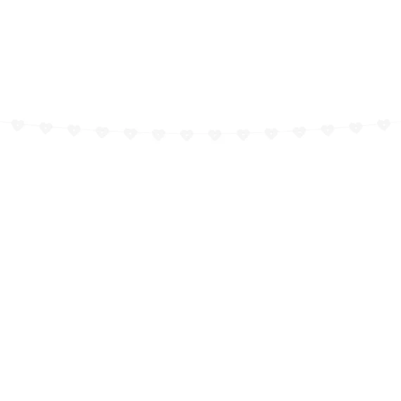 Girland szívek fehér 1,8 m