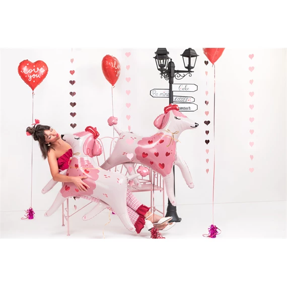 Girland szívek rózsaszín 3,5 m