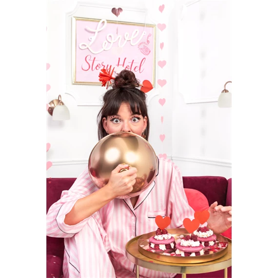 Girland szívek rózsaszín 3,5 m