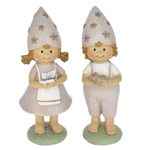 Gyerek fiú, lány békával, pillangóval álló 5,5x5x17,5 cm 2 féle