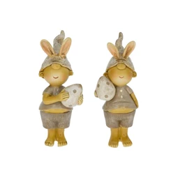 Gyerek nyuszifüllel, tojással álló 3,5x3,5x9,5 cm 2 féle