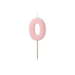 Gyertya 0-ás szám születésnapi világos rózsaszín 5,5 cm