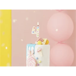 Gyertya 4-es szám születésnapi fehér konfetti 5,5 cm