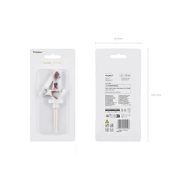 Gyertya 4-es szám születésnapi fehér virágszirommal 8 cm