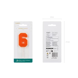 Gyertya 6-os szám születésnapi 6 cm piros
