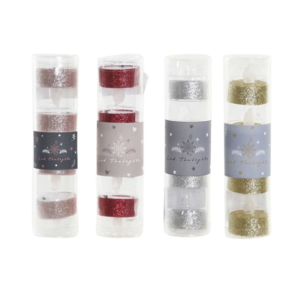 Gyertya LED-es 4x4x5 cm 4 féle S/4