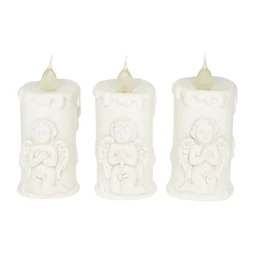 Gyertya angyallal LED-es 6x5,5x12 cm 3 féle