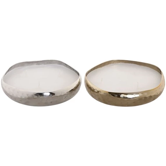 Gyertya fém tartóval 19x19x4,5 cm 2 féle