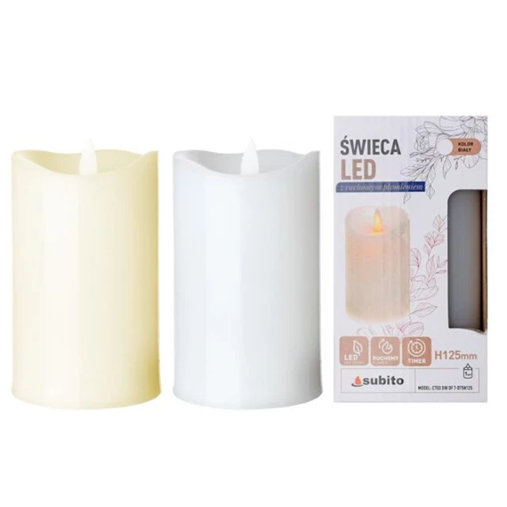 Gyertya henger LED-es, időzítővel 8x13x8 cm 2féle