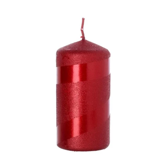Gyertya henger metál csíkkal 4x8 cm