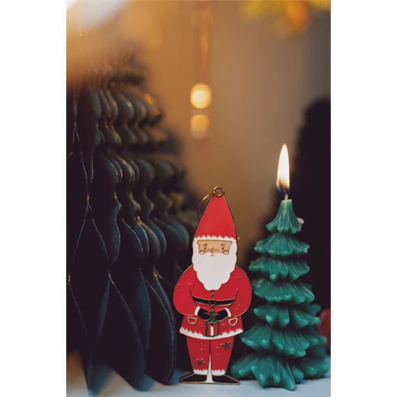 Gyertya karácsonyfa 10 cm sötétzöld