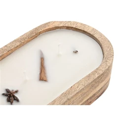 Gyertya mangófa tartóval 29x10x4 cm