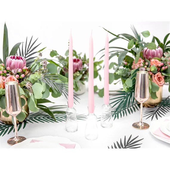 Gyertya matt világos rózsaszín 24 cm S/10