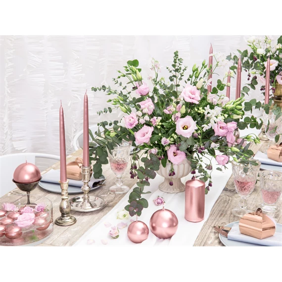 Gyertya metál rózsaarany 24 cm S/10