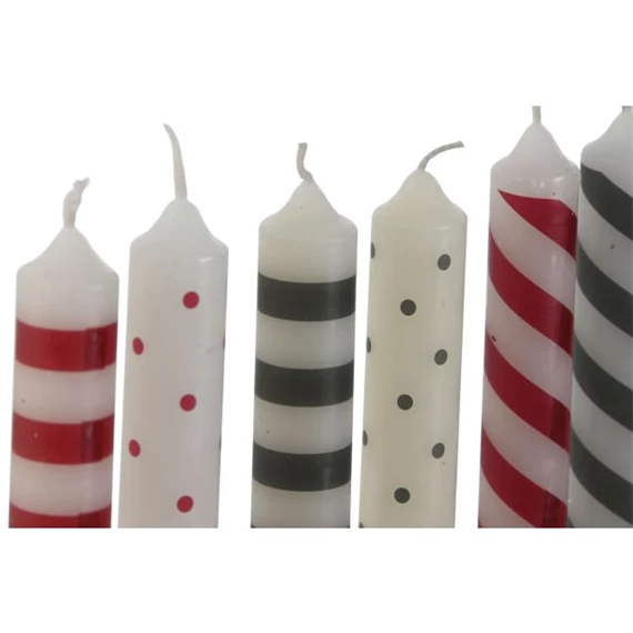 Gyertya szett mintás 2,15x2,15x16 cm 3 féle S/2