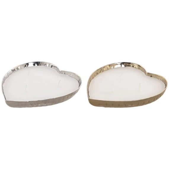 Gyertya szív alakú 18x18x3,5 cm 2 féle