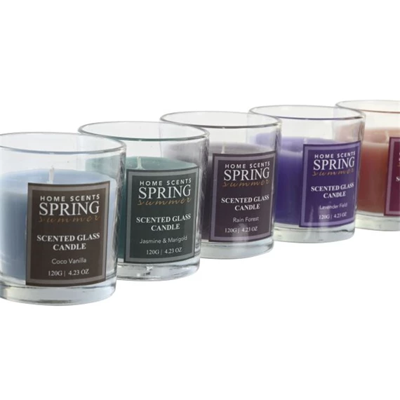 Gyertya virágos 8x8x9,5 cm 6 féle