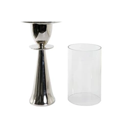 Gyertyatartó krómozott 14x14x38 cm