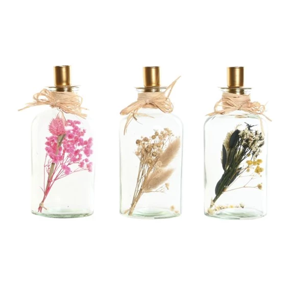 Gyertyatartó szárazvirág 8x8x19 cm 3 féle