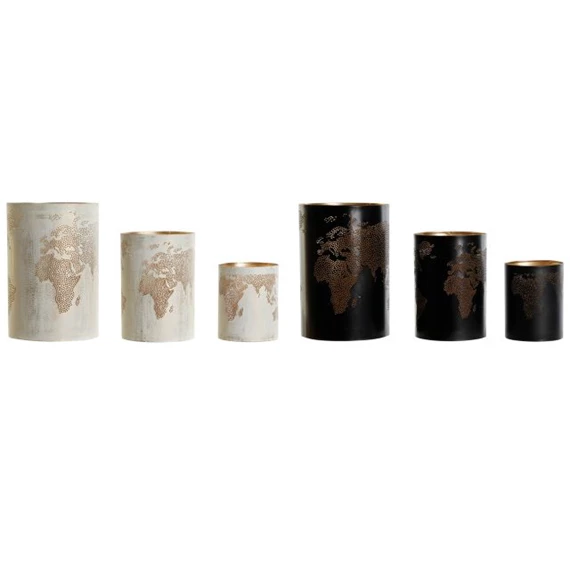 Gyertyatartó szett 15x15x22 cm 2 féle S/3