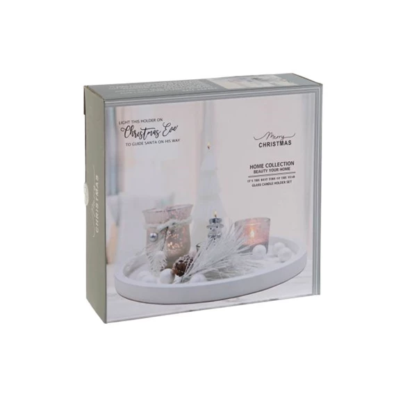 Gyertyatartó szett 27,5x27,5x2 cm S/6