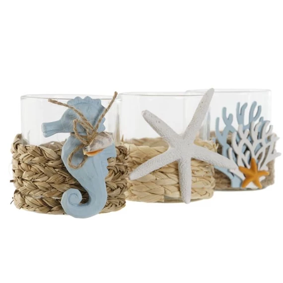 Gyertyatartó 8,8x8,5x8 cm 3 féle