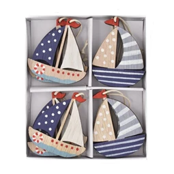 Hajó pöttyös, csíkos, akasztós 12,5x10x1,5 cm S/8