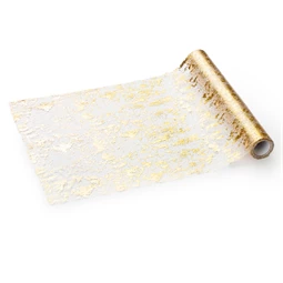 Háló futó arany nyomattal 0,36 cm  x 9 m