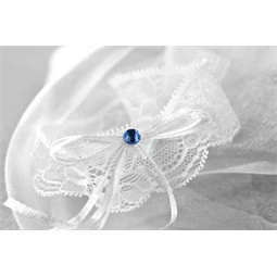 Harisnyakötő strasszkővel fehér,kék