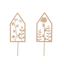 Ház növény mintával, betűzős 6,5x47 cm S/2