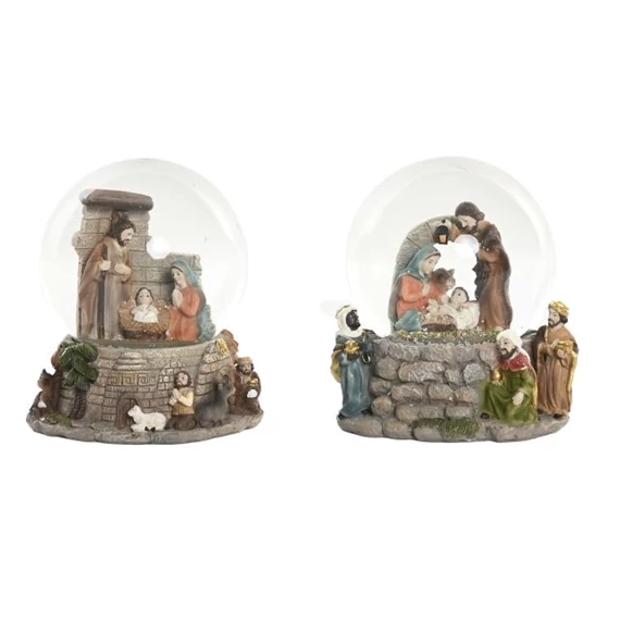 Hógömb Betlehem LED-es 11x11x13 cm 2 féle
