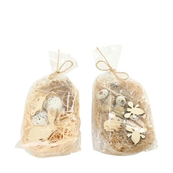 DIY igazi tojással, figurával 12x3x20 cm 2féle