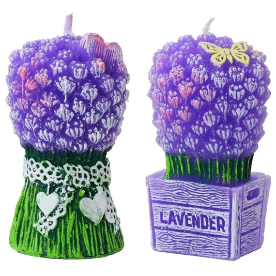 Illatgyertya levendula 8 cm 2 féle