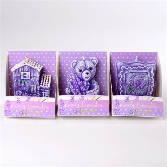 Illatgyertya maci, párna, ház formájú