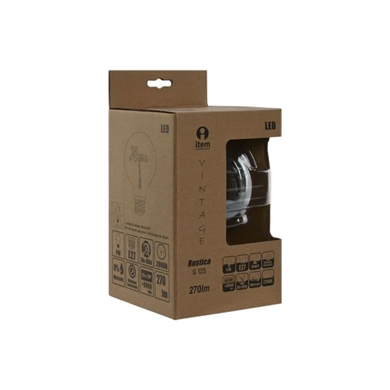 Izzó LED-es "Home" és "Love" felirattal 12,5x12,5x17 cm 2 féle