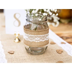 Juta szalag csipkével 5x500 cm