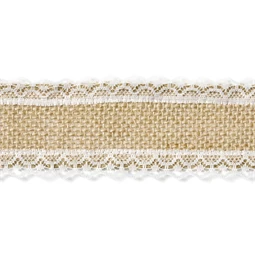 Juta szalag csipkével 5x500 cm