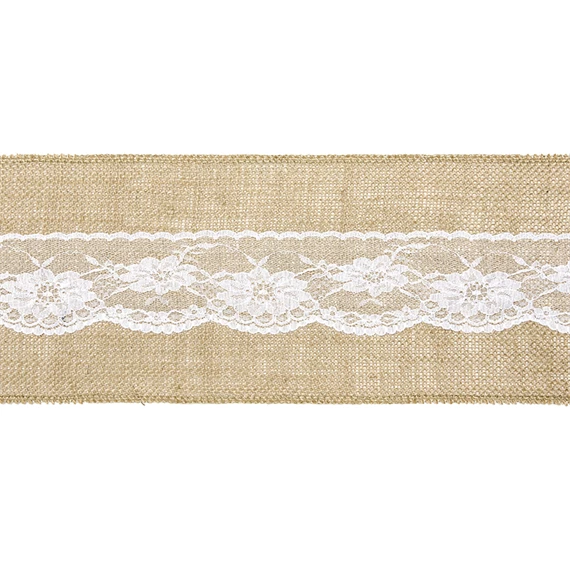 Jutaszövet székmasni csipkével 15x275 cm