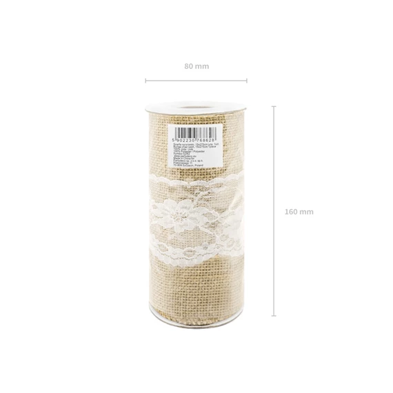 Jutaszövet székmasni csipkével 15x275 cm