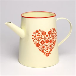 Kancsó zománcos, szív mintával 13x18 cm