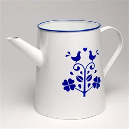 Kancsó zománcos, virág mintával 13x18 cm