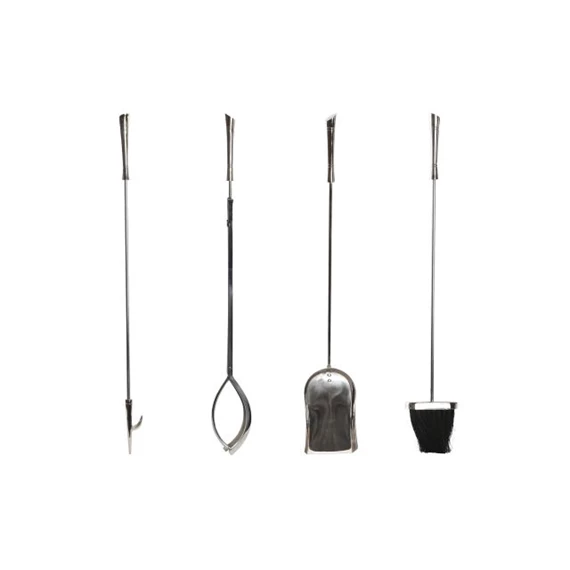 Kandalló szett nikkelezett 11x3x69 cm S/4